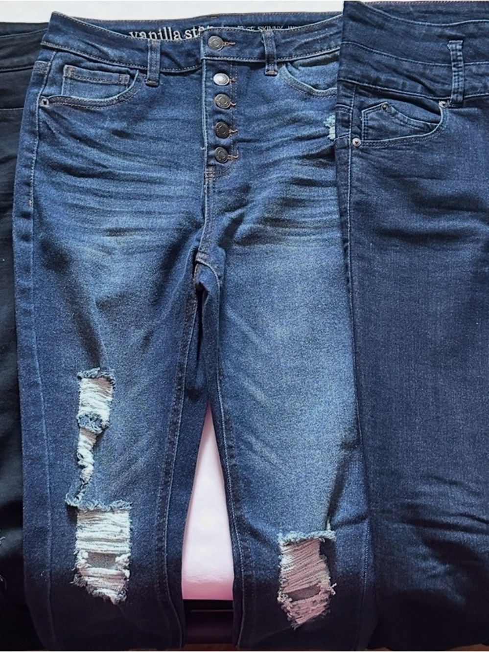 Vanilla Star, VIP , YMI ,Distressed High-Rise Blue Women's Jeans
